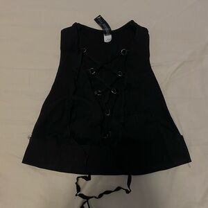 Bebe Black Strappy Lace-Up Bra Top